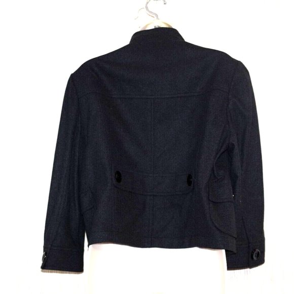 per se Gray wool cashmere blend cropped bomber jacket size 12 - Picture 3 of 10